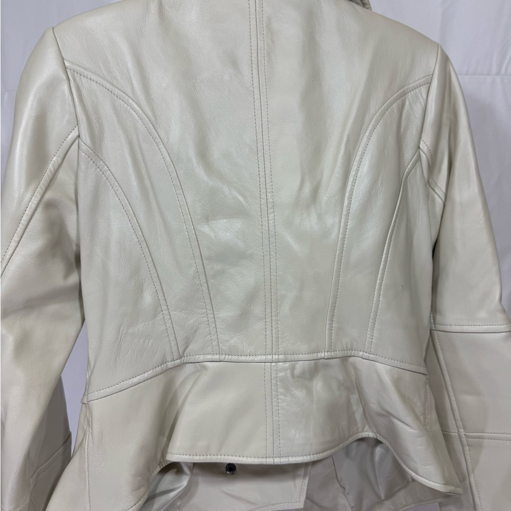 G.I.L.I. Cream Leather Jacket - Picture 2 of 2
